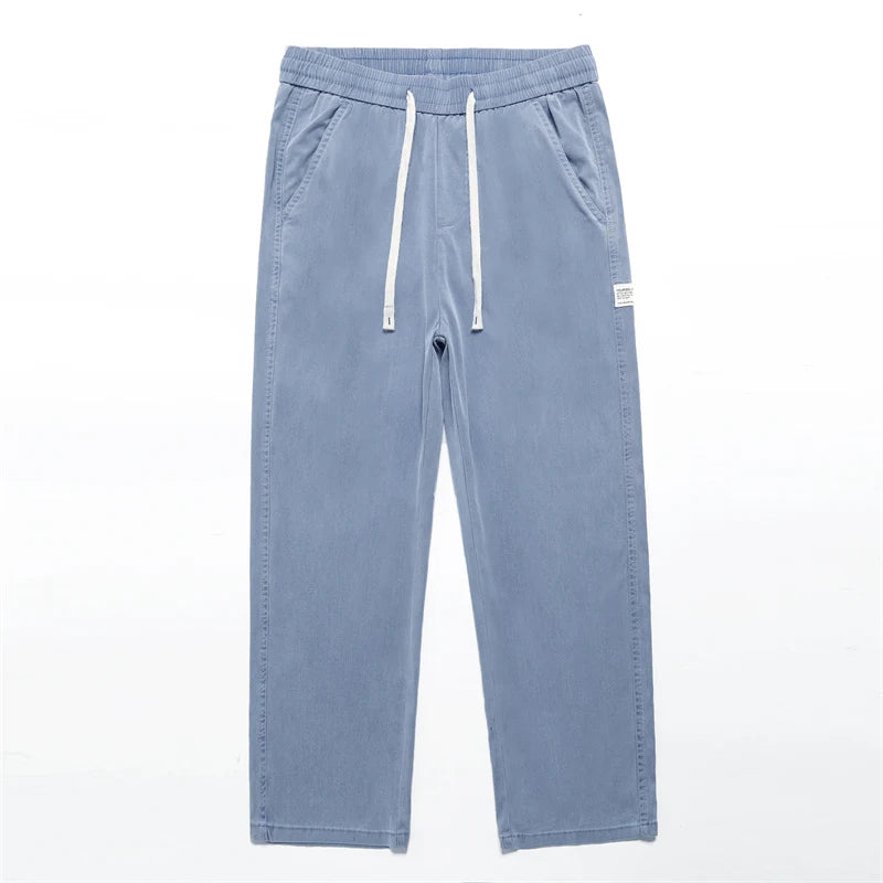 Jeans men's casual jeans spring/summer slim fit loose straight leg workwear sports drawstring cropped pants streetwear men pants