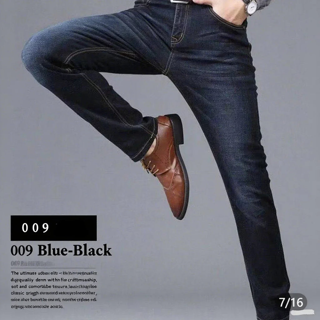 2026 JEAN New Business Men's Jeans Casual Straight Stretch Fashion Classic Blue Black Work Denim Trousers Male Brand Clothing